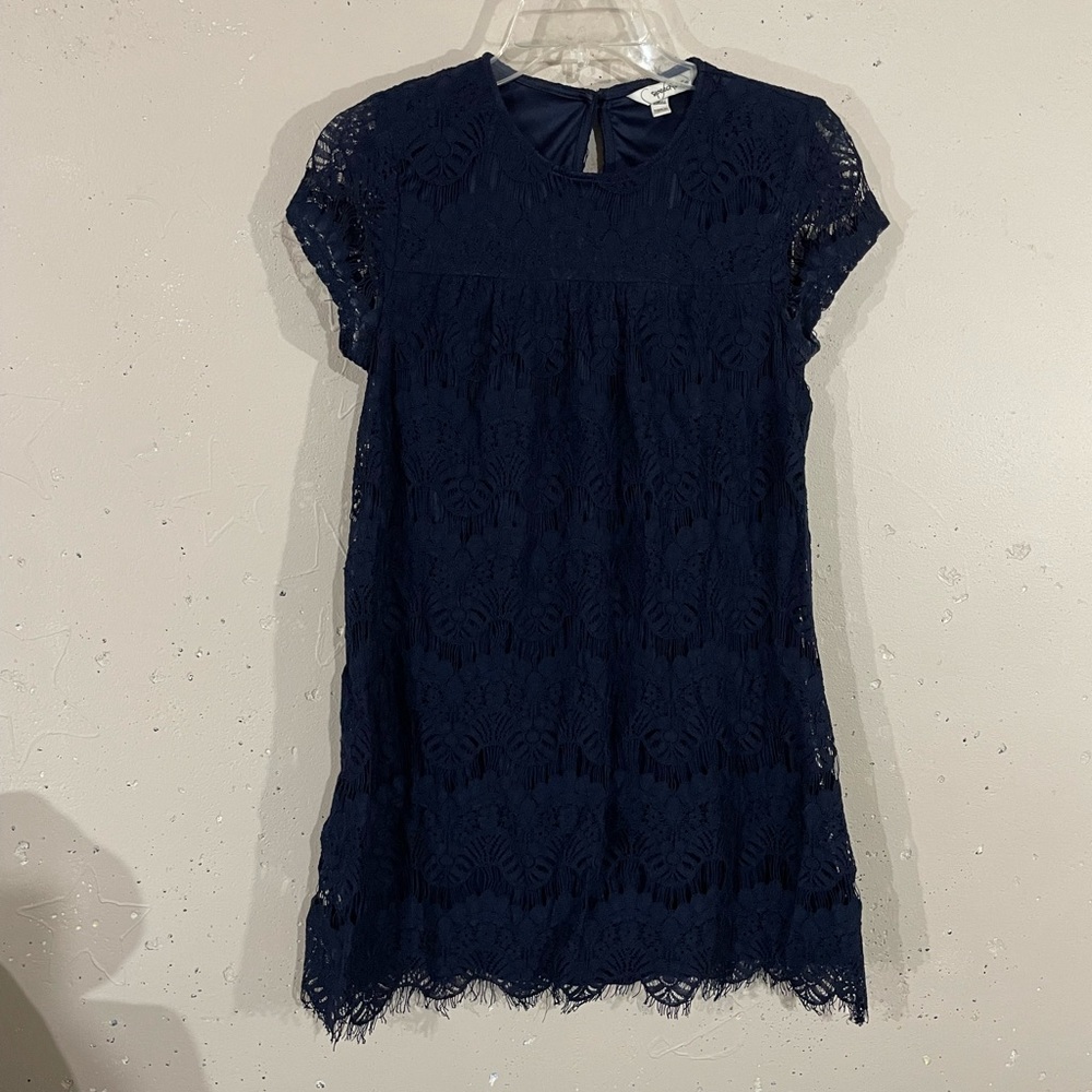 Speechless Navy Blue Lace Cap Sleeve Dress. Size XS